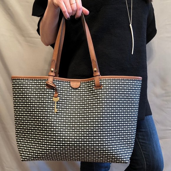 fossil rachel tote blue